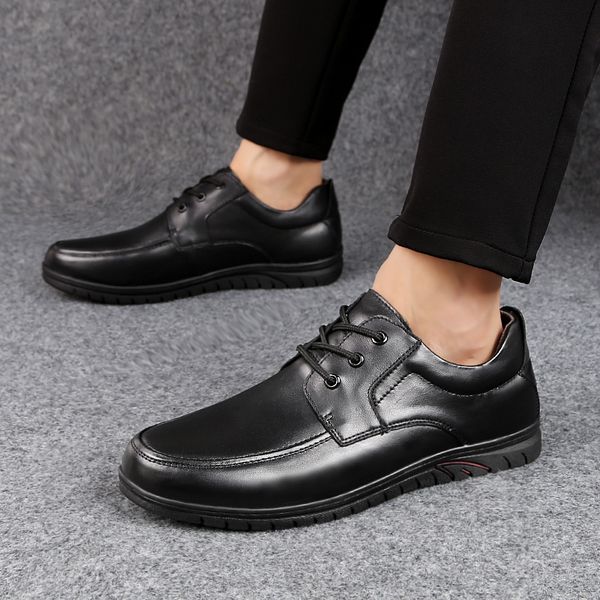 

fashion men's casual shoes casual genuine leather spring autumn lace up handmade oxfords sewing shoes for men black burgundy