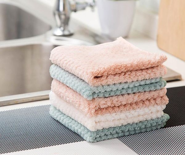 Hot Absorbent Microfiber Towel Car Home Kitchen Coral Velvet Washing Clean Cloth