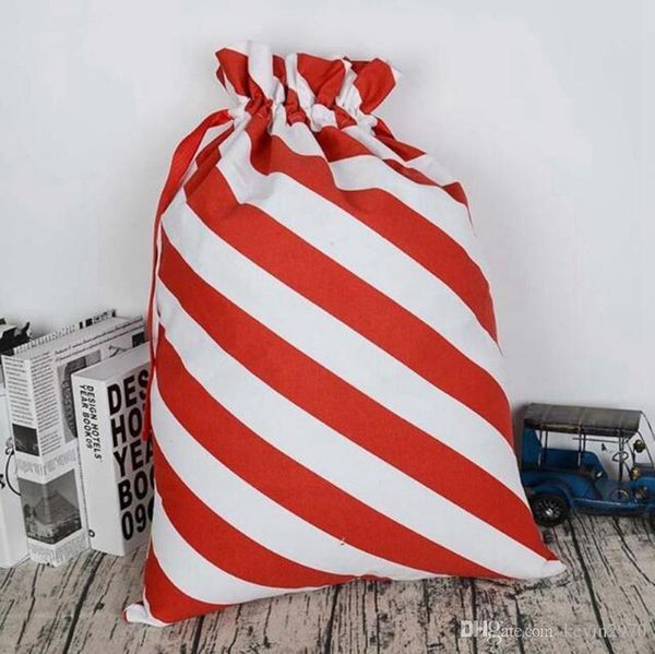 

christmas santa sack red stripe drawstring santa sack christmas gifts bag canvas santa bags ing