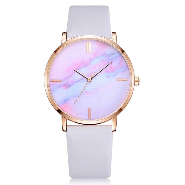 

Casual Women Watches Luxury Leather Strap Marble Dial Dress Wristwatches Ladies Gift Quartz Watch Clock Relogio Feminino