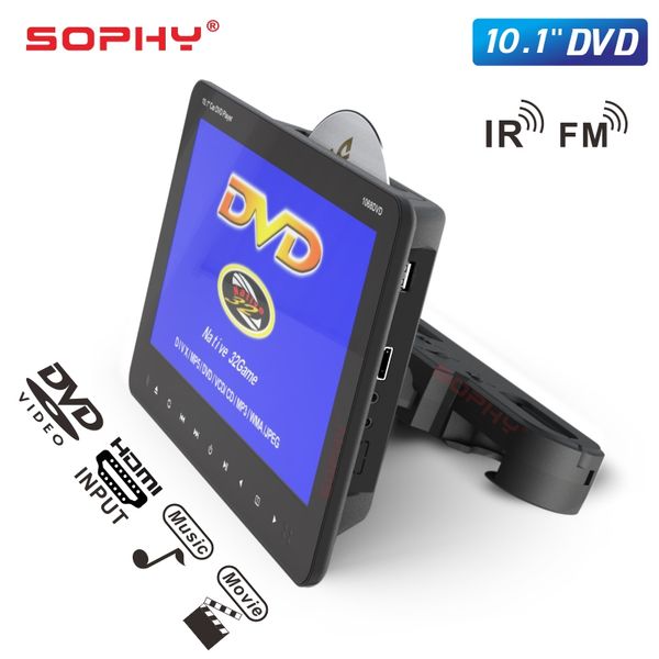 

10.1" digital tft led screen auto car headrest monitor usb/tf dvd video player built-in speakers ir/fm/hdmi/game hdmi sh1068dvd
