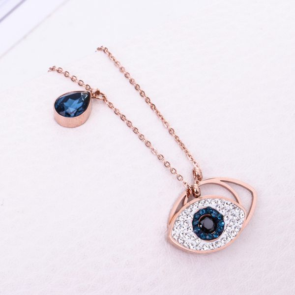 

18kgp titanium steel evil eye nazar pendant necklace fashion jewelry for women (gn190, Golden;silver