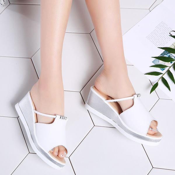 

women flip flops platform sandals shoes women peep toe summer sandals shoes flip-flops hollow out 922, Black