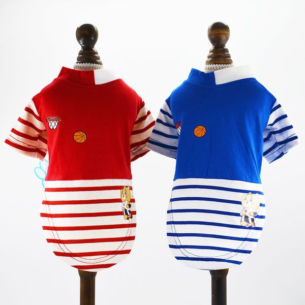 

new boy dog cat striped bear shirt vest pet puppy t-shirt spring/summer clothes apperal 6 colours 5 sizes