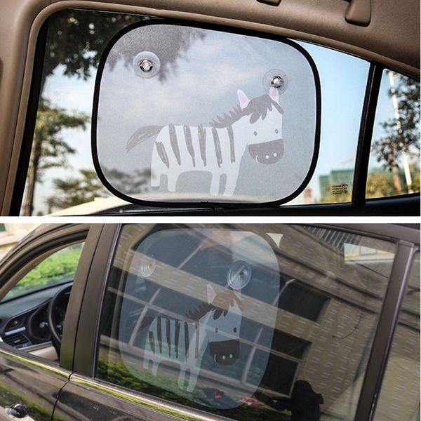 

2pc car styling cartoon curtain anti universal car window baby sun shades uv rays sun curtain suction side window sunshades