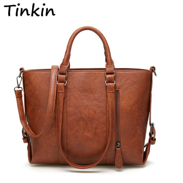 

retro larger capacity pu leather wome shoulder bag y190620