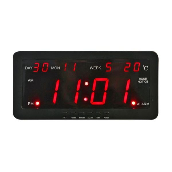 

usb digital alarm clock backlight snooze mute voice calendar deskelectronic table clock date temperature led eu plug