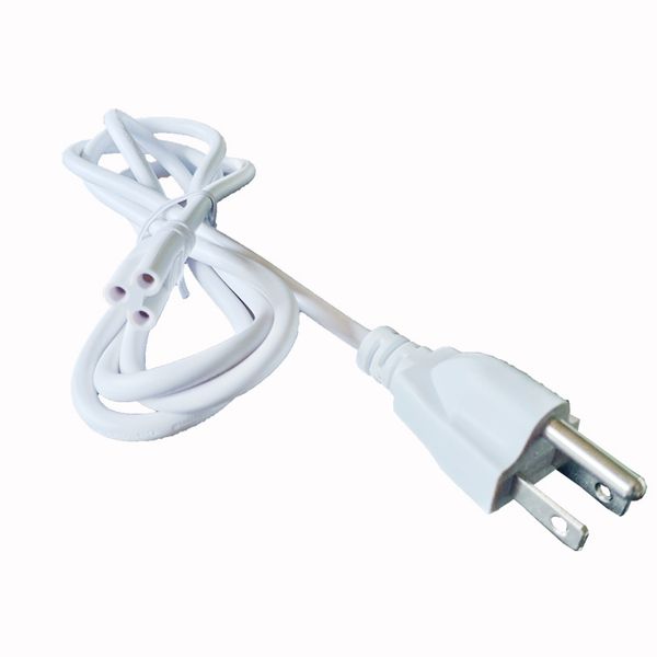 

us plug power cable corded electric with built-in on/off switch, integrated led tube power wire cable extender - white