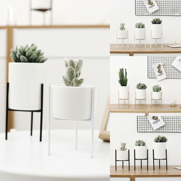 

indoor/garden iron wire metal rack ceramic flower pot plant display stand holder