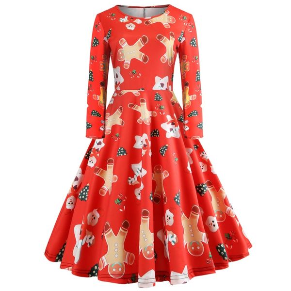 

new year festival family matching dress cute christmas tree snowman costumes dress santa claus women, Silver