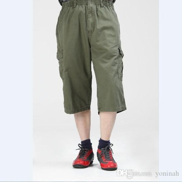 

big size men's casual shorts 6xl plus size loose fat middle-aged fat cotton pants sport pants, White;black