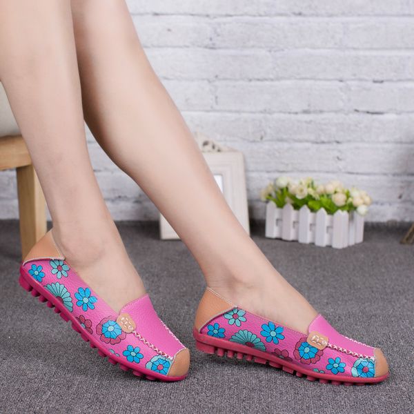 

2020 new leather shoes and luxury shoes women designers printed for women breathable tenis masculino mocassin homme, Black