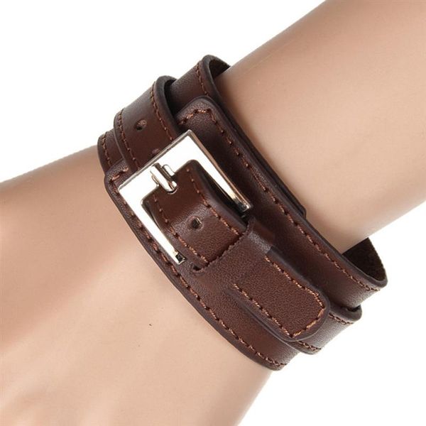 

bracelet leisure bracelet wide buckle leather cortex (random color, Golden;silver