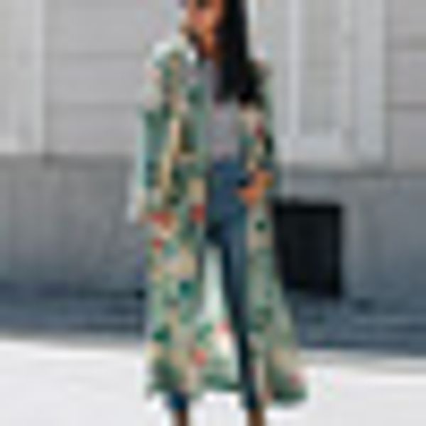 

loose beach leisure coat casual lace up long cardigan open front plus size long sleeve floral 2019 fashion new, Black;brown