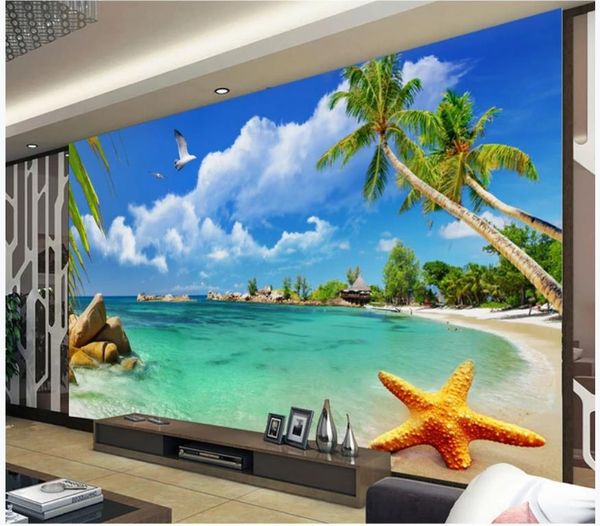 

приморские обои blue beach wallpapers 3d фрески обои для гостиной