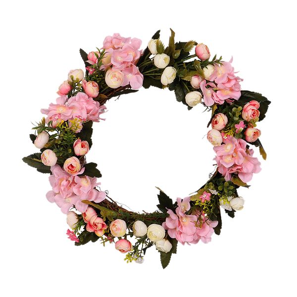 

artificial camellia hydrangea wreath simulation rose flowers garland decor home door lintel wreath