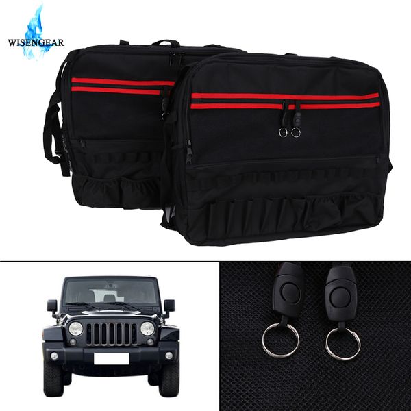

2 pcs roll bar luggage tool kits bottle drink phone bags for wrangler jk 2 door 2007-2017 car interior storage bag
