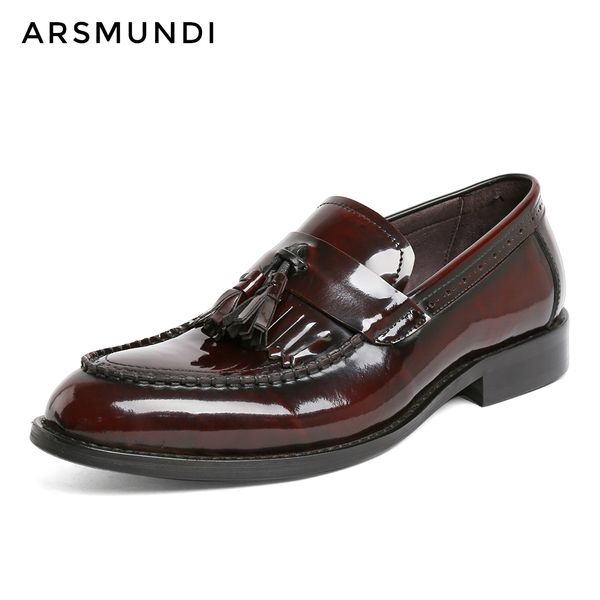 

man elegant dress shoes patent loafer business shoes pig inner 2018 men wedding tassel rubber sole, Black