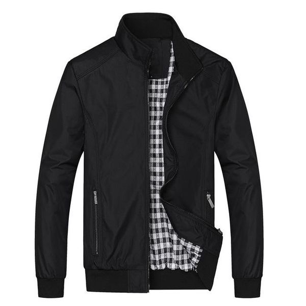 

2019 new mens designer jacket soild color spring casual thin coat zipper stand collar jackets outwear fatty men clothing plus size m-7xl, Black;brown