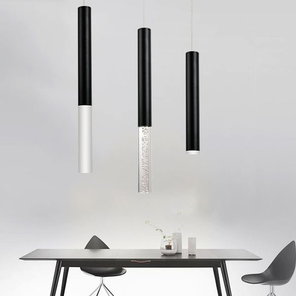 

led pendant lamp hanging lamp kitchen island dining room shop bar counter decoration cylinder pipe kitchen lamps