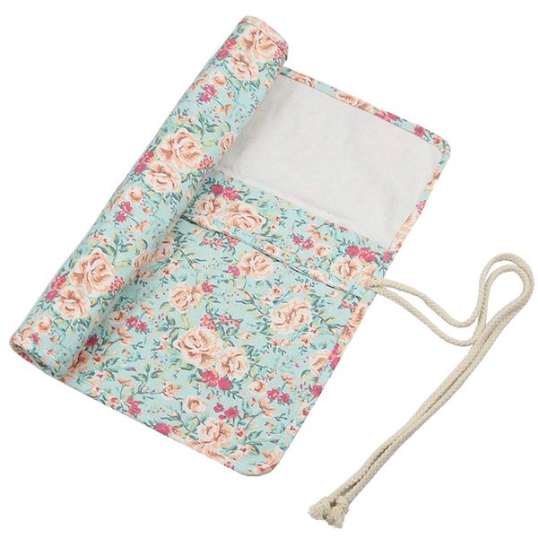 

20 pockets art paint brushes case roll up pen holder canvas pouch bag