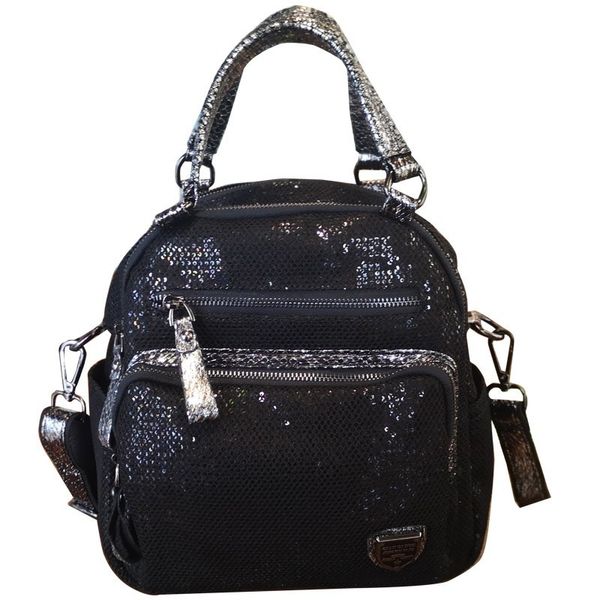 

telastar] nylon travel backpack zipper multi-purpose bag mesh ventilation school bags paillette net cloth shoulder bag new