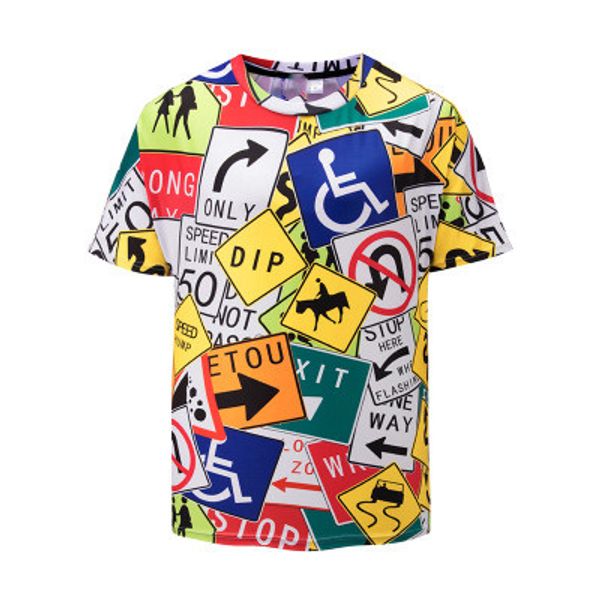 

new trend sleeve t summer men's wear 2019 size street print new fashion creative shirt short large men's loose shirt umpct, Black