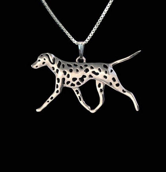 

g.sky dalmatian spotty dog dog necklace handmade necklace embossed pendant jewelry silver/golden colors plated in stock fast