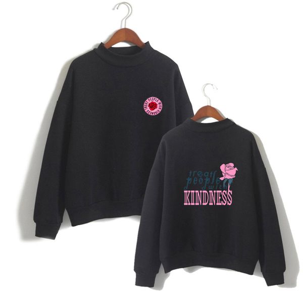 

harry styles treat people with kindness hoodies sweatshirt women/men pullovers fashion sudadera new clothes, Black