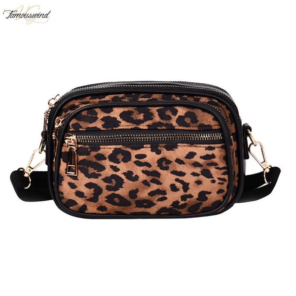 

womens vintage ladies zipper handbags fashion leopard waist pu waterproof bag shoulder bag double zipper bag bolsa feminina