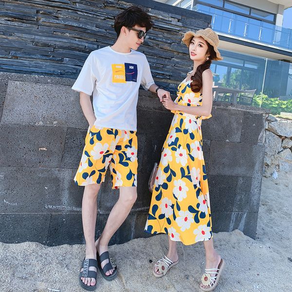 

2019 maldives honeymoon temperament thin dress sandy beach skirt suit seaside on vacation lovers is summer, White;black