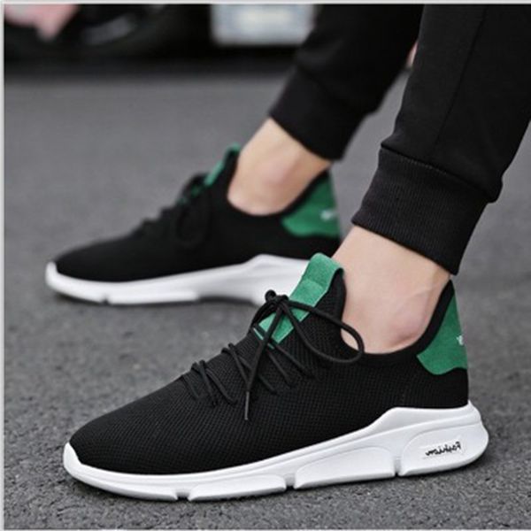 

nice fashion summer men vulcanize shoes running shoes for men casual comfort sneakers male footwears lace-up tenis masculino, Black