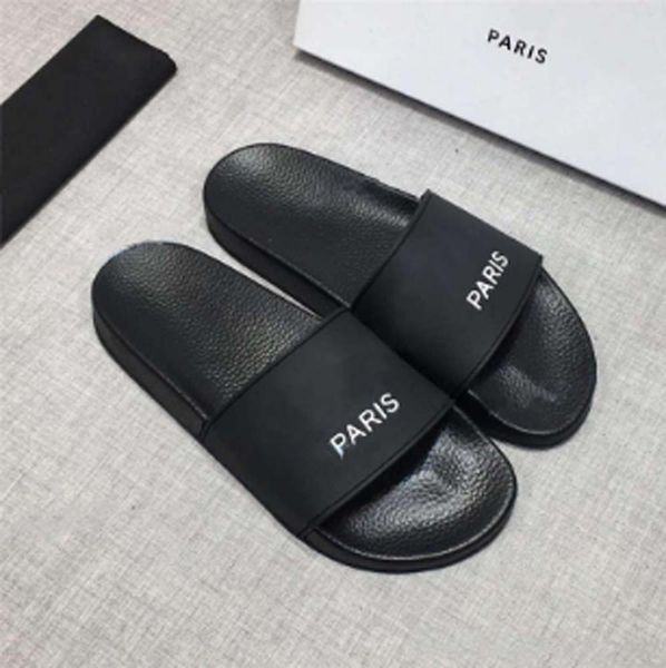 

09 slippers rubber slide sandal floral brocade men slipper gear bottoms flip flops women striped beach causal slipper with box size:35-45, Black