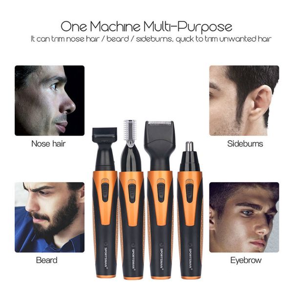 

4 in 1 usb rechargable ear nose trimmer electric shaver razor beard face eyebrows nose ear trimer clipper face care hair removal