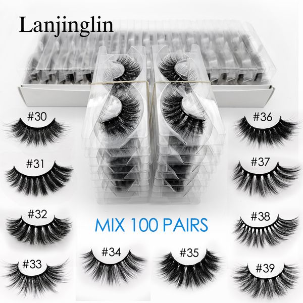 

wholesale 3d mink false eyelashes 20/30/40/50/100 pairs fluffy wispy fake lashes natural long makeup lash extension in bulk