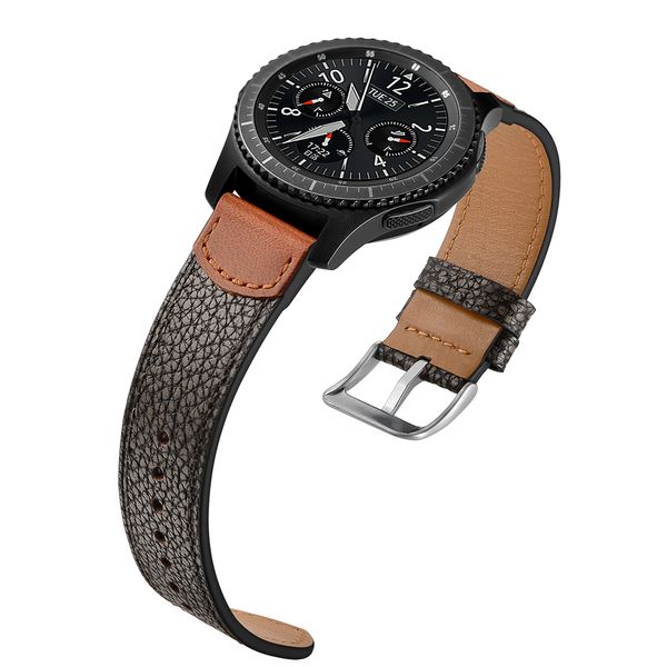 

22mm gear s3 frontier watch strap for samsung galaxy watch 46mm genuine leather band for huami amazfit pace/stratos 2/1 belt, Black;brown