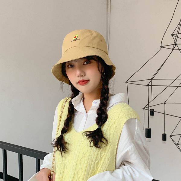 

fashion bucket hat women embroidered avocado bucket hat fisherman hats women cotton street hip hop fishing cap sun trunk, Blue;gray