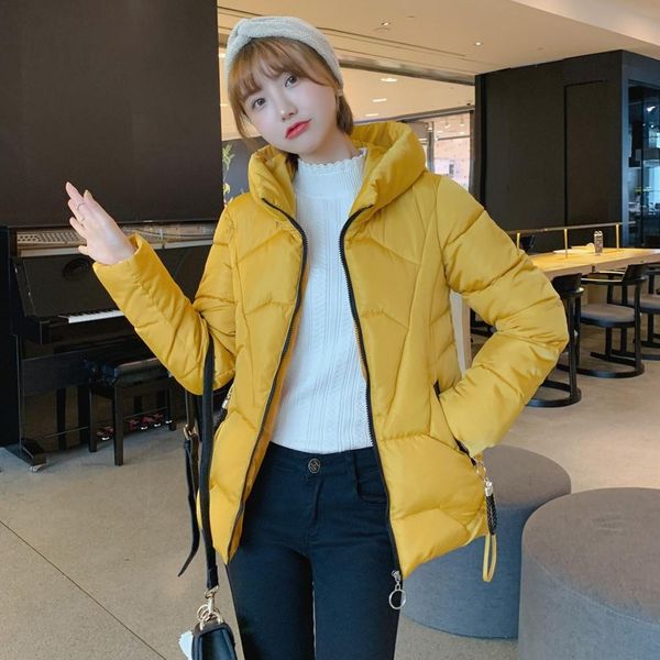 

korean style 2019 winter jacket women loose white duck down coat thick jacket warm down parka loose oversized parka coat a20, Black