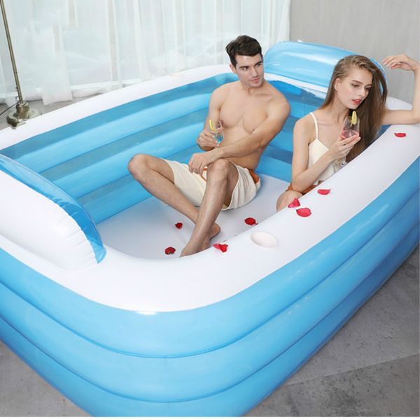 

household oversized inflatable bathtub /couple/children collapsible bath barrel thicken fold double bath tub