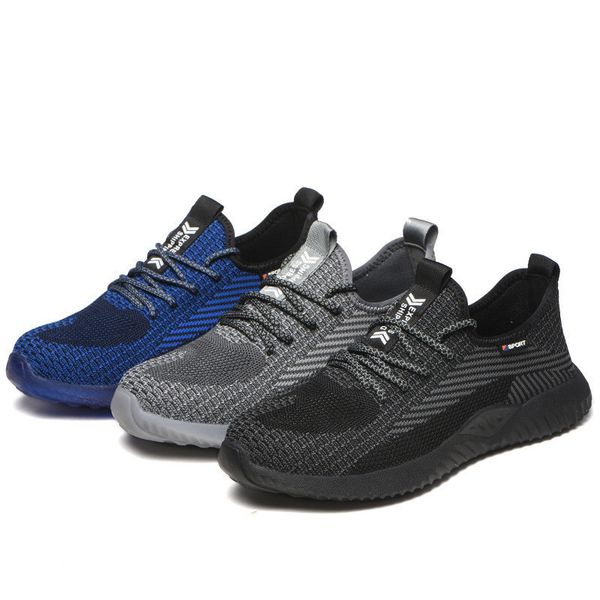 

autumn safety work shoes for men male anti-smashing steel toe cap boots construction shoes safety boots work sneakers, Black