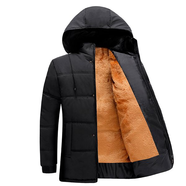 

down jacket men's autumn and winter new style thickening warm clothes cotton coat manteau homme hiver veste homme, Tan;black