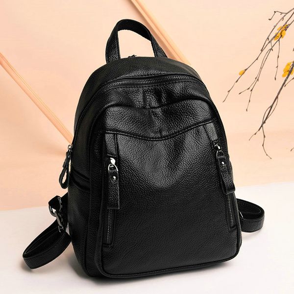 

fashion designer women genuine leather backpack shoulder school bags for teenagers travel cowhide female knapsack