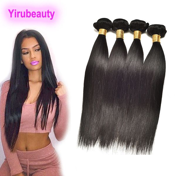 

indian virgin hair extensions 4 or 5 bundles body wave straight human hair extensions 3 bundles double wefts 8-30inch natural color, Black