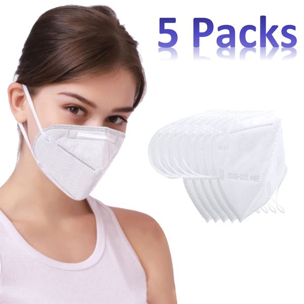 

n95 mask pm2.5 4-layer kn95 face maskÂ anti-fog haze dustproof melt-blown cotto nmask 5 pcs
