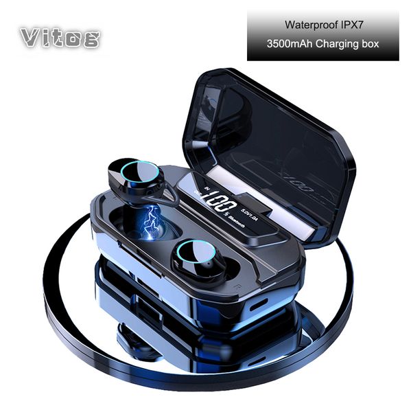 

g02 tws true wireless earbuds sport 5.0 bluetooth earphones ipx7 waterproof with mic 3500mah charging box power bank for huawei