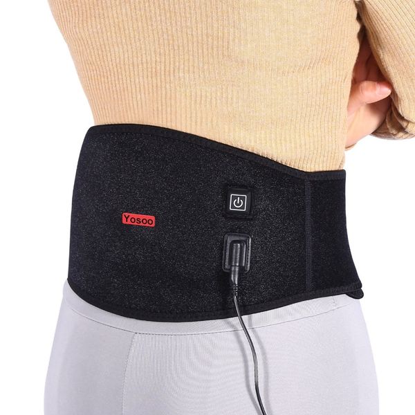 

self heating waist support brace belt pad magnetic therapy neck warmer pillow universal usb power shoulder back protecor, Black;gray