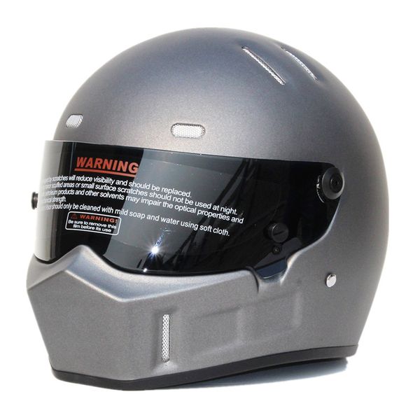 

mate silver full face motorcycle helmet man women karting riding racing helmets moto casque dot approved