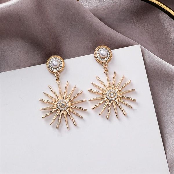 

women gold silver sunflower bohemian earrings star ethnic vintage bridal wedding dangle earrings