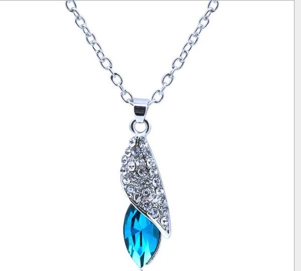 

2016 swarovski elements crystal necklace women ladies fashion popular silver plated drop pendants collier jewelry k4532