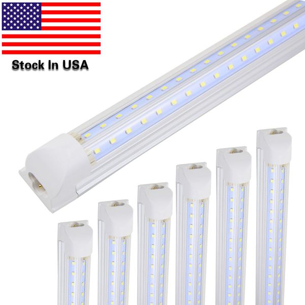

v-shaped 2ft-8ft cooler door led tubes t8 integrated led tube, double sides led lights,72w 100w 85-265v stock in us